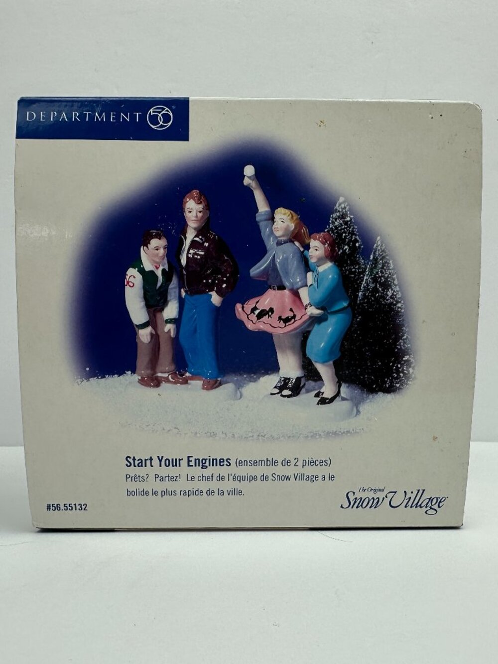 🏁✨ Department 56 Snow Village “Start Your Engines” 2-Piece Set #56.55132 ✨